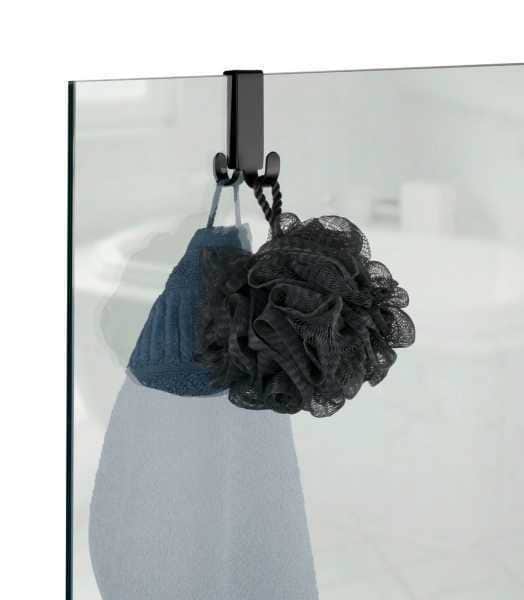 מתלה דו צדדי נתלה על דלת המקלחון צבע שחור