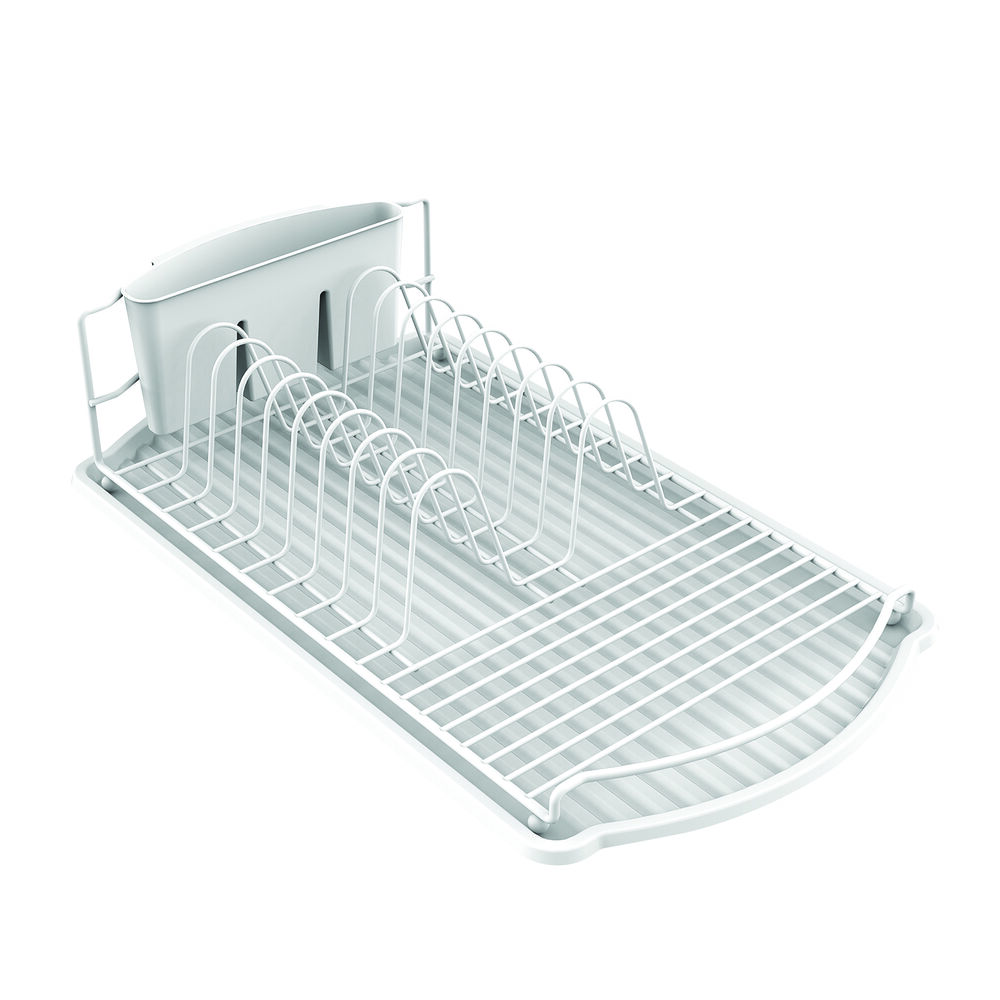 מייבש כלים עם מגש - צבע לבן