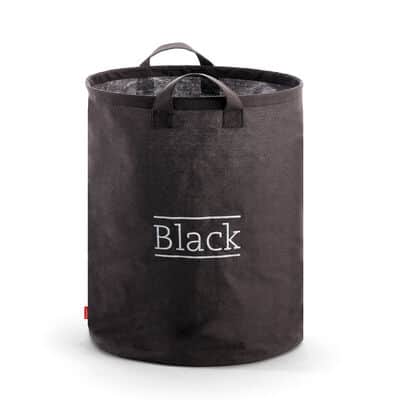 זוג סלי כביסה מקנבס עם ידיות – שחור ולבן