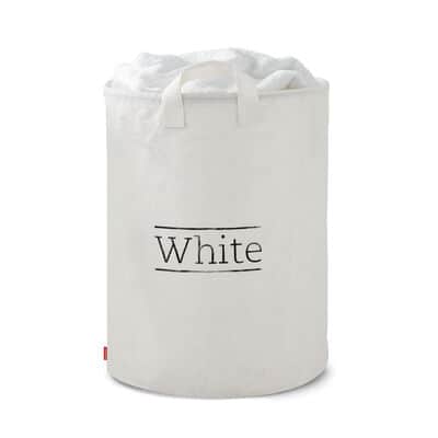 זוג סלי כביסה מקנבס עם ידיות – שחור ולבן