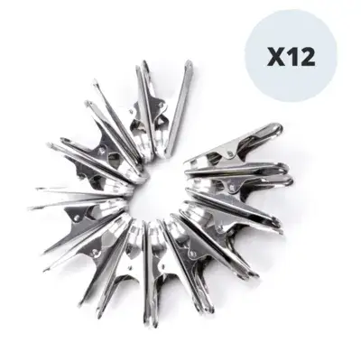 12 אטבי כביסה מנירוסטה - אל חלד