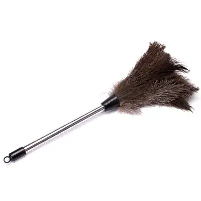 מברשת נוצות אבק עם ידית נירוסטה 45 ס"מ