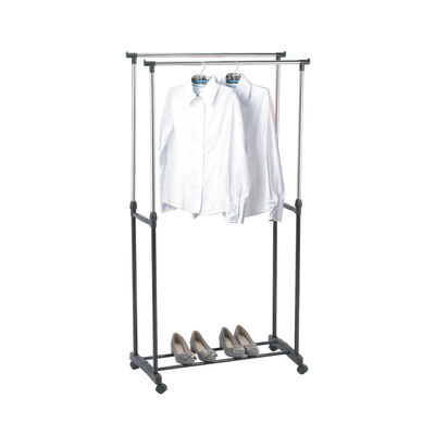 מתלה בגדים מנירוסטה אל חלד עם מדף