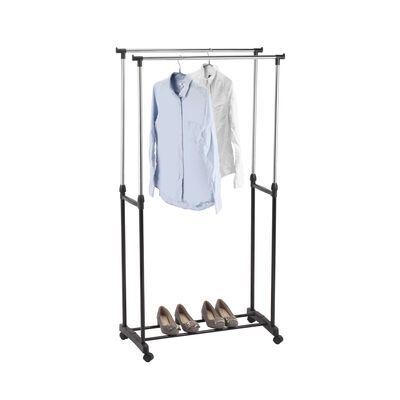 מתלה בגדים מנירוסטה אל חלד עם מדף