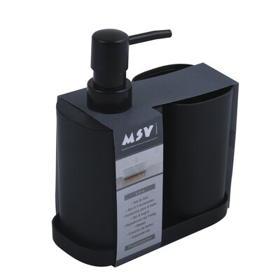 סט אביזרי אמבטיה לונה-פלסטיק שחור