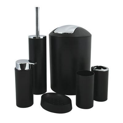 סט 6 אביזרי אמבטיה ושרותים בצבע שחור