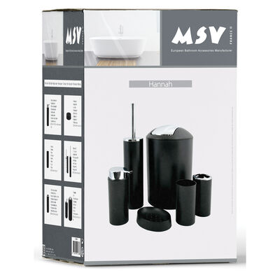סט 6 אביזרי אמבטיה ושרותים בצבע שחור
