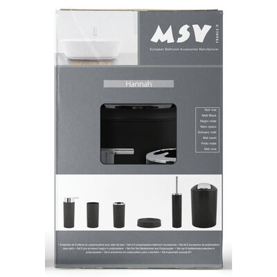 סט 6 אביזרי אמבטיה ושרותים בצבע שחור