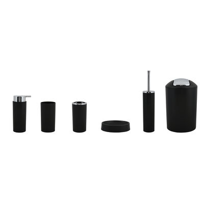 סט 6 אביזרי אמבטיה ושרותים בצבע שחור