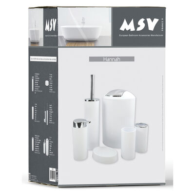 סט 6 אביזרי אמבטיה ושרותים בצבע לבן