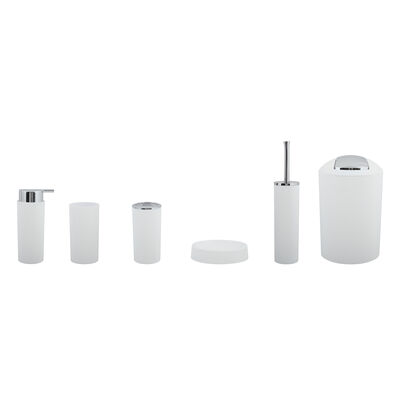 סט 6 אביזרי אמבטיה ושרותים בצבע לבן