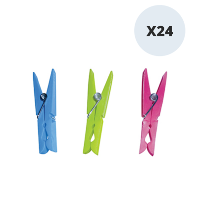 24 אטבי כביסה מפלסטיק