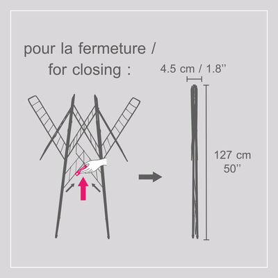 מתקן כביסה אקורדיון שטח תליה גדול 33 מטר