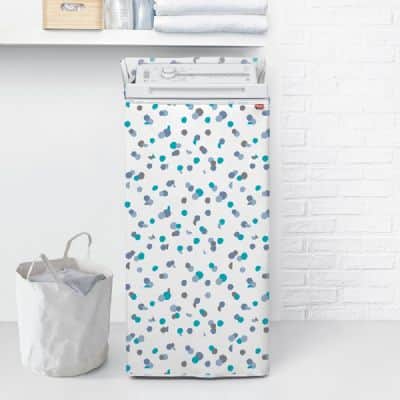 כיסוי למכונת כביסה/מייבש כביסה פתח עליון נקודות על לבן