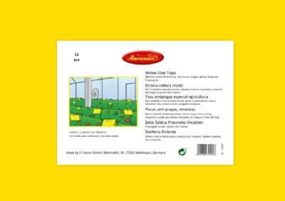 10 י"ח מדבקה צהובה גדולה נגד חרקים. מיוצר בגרמניה