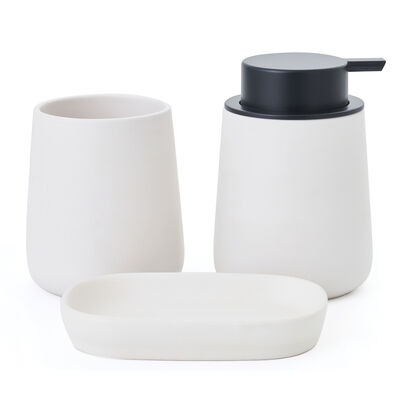 סט אביזרי אמבטיה מקרמיקה מעוצב- בצבע לבן