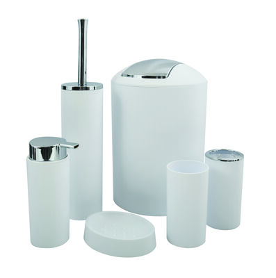 סט 6 אביזרי אמבטיה ושרותים בצבע לבן